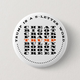 BADGE ROND 5 CM TRUMP IS A CINQUIÈME LETTRE WORD