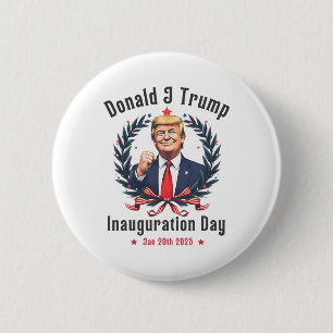 Badge Rond 5 Cm Trump Jour de l'investiture 2025 Donald J Trump 47