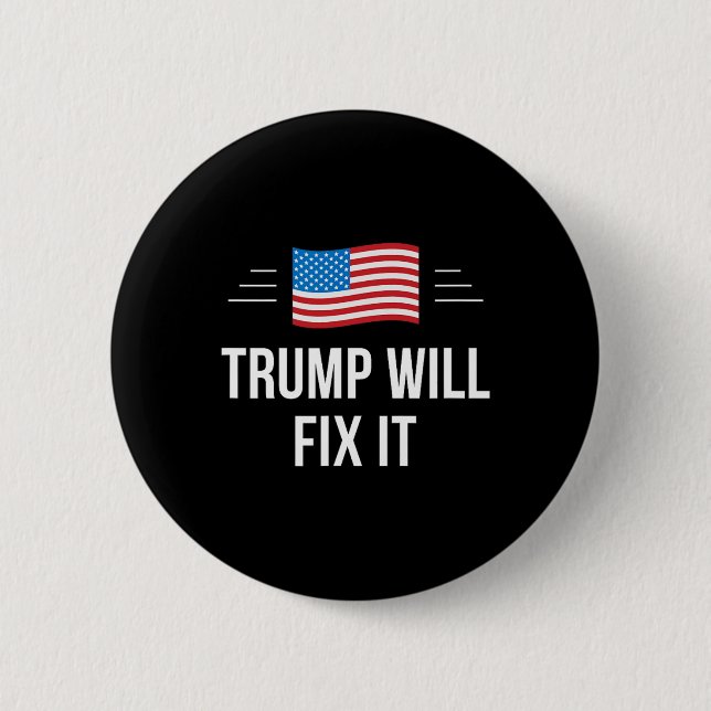 Badge Rond 5 Cm Trump Le Réparera - (Devant)