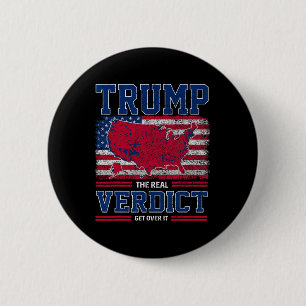 Badge Rond 5 Cm Trump Le Véritable Verdict Remettez-Le Drapeau Amé