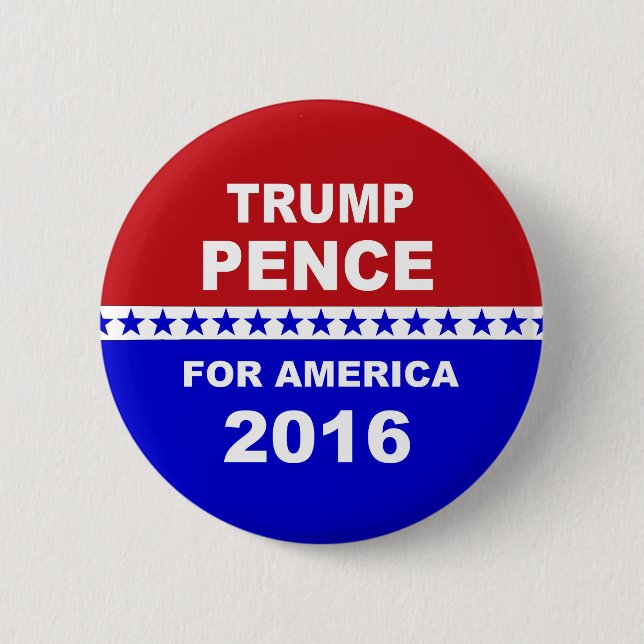 Badge Rond 5 Cm Trump les penny pour blanc de l'Amérique et bleu (Devant)