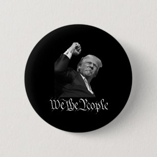 Badge Rond 5 Cm Trump lève D'Abord Le Peuple