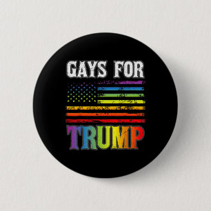 Badge Rond 5 Cm Trump Lgbt Pride Gay Rainbow Flag Vote Republic