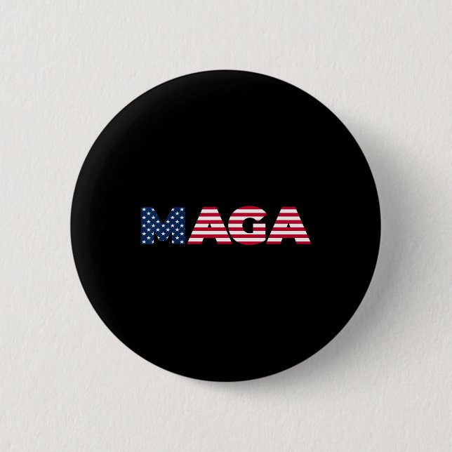 Badge Rond 5 Cm Trump Maga Liberté 4 Juillet 2024 Drapeau Usa 45 4 (Devant)