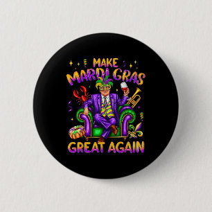 Badge Rond 5 Cm Trump Mardi Gras Costume amusant Rendre Mardi Gras