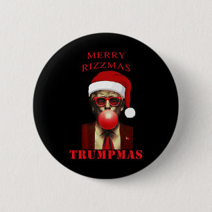 Badge Rond 5 Cm Trump Merry Rizzmas Trumpmas Funny Christmas Bubbl
