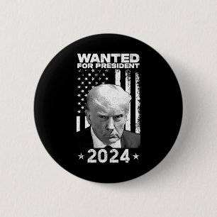 Badge Rond 5 Cm Trump Mug Tiré Recherché Aux États-Unis Président 
