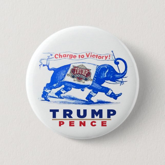Badge Rond 5 Cm Trump Pence 2020 (Devant)