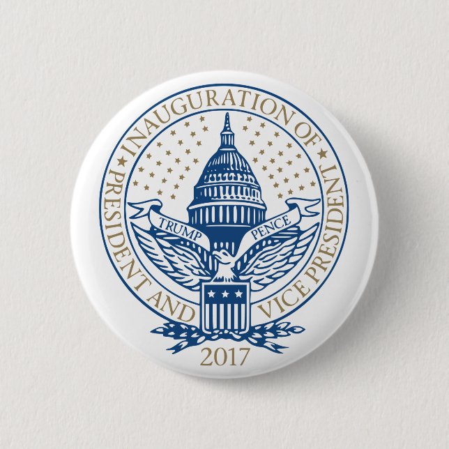 Badge Rond 5 Cm Trump Pence President Inaugural Logo Inauguration (Devant)