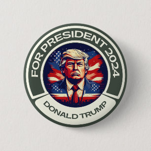Badge Rond 5 Cm Trump pour le président 2024