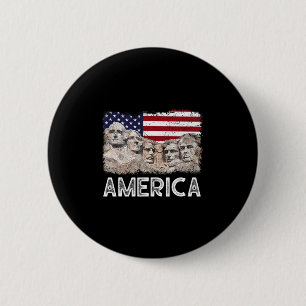 Badge Rond 5 Cm Trump Président 45e Rushmore Mont Drapeau Américai