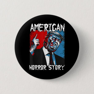 Badge Rond 5 Cm Trump Président Usa Drapeau Halloween Horror Story
