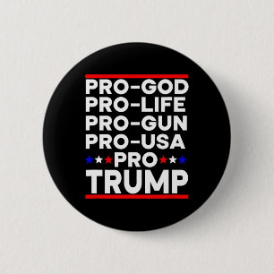 Badge Rond 5 Cm Trump Pro arme Pro vie Pro Dieu Pro Etats-Unis Rép