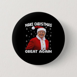 Badge Rond 5 Cm Trump redonne à Noël sa grandeur Père Noël Trump 1
