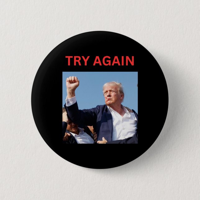 Badge Rond 5 Cm Trump réessaie (Devant)