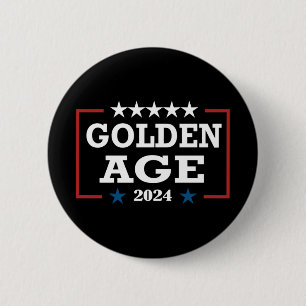 Badge Rond 5 Cm Trump Remporte À Nouveau 2024 L'Âge D'Or De L'Amér