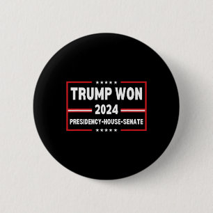 Badge Rond 5 Cm Trump remporte la présidence 2024 Maison du Sénat