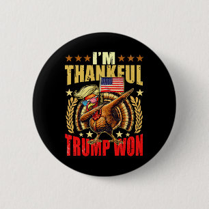 Badge Rond 5 Cm Trump rend grand Thanksgiving à nouveau Je suis he