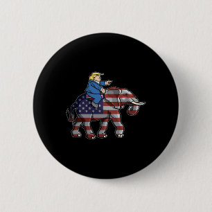 Badge Rond 5 Cm Trump Riding Elephant Républicains Shirt Don