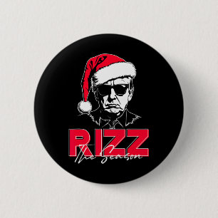 Badge Rond 5 Cm Trump Rizz La Saison Noël Drôle Donald Trump