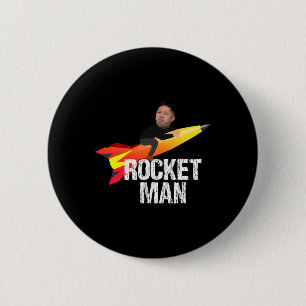 Badge Rond 5 Cm Trump Rocket Man Kim Jong Un Corée du Nord Drôle
