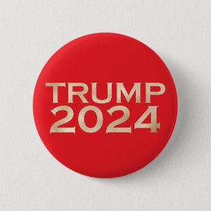 Badge Rond 5 Cm Trump rouge et or 2024