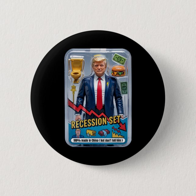 Badge Rond 5 Cm Trump Satire Survié Récession Box Set Action Fig (Devant)