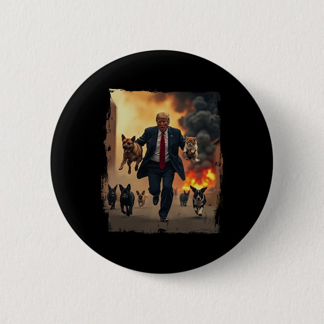 Badge Rond 5 Cm Trump sauve les chiens  (Devant)