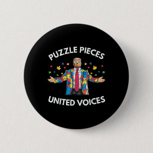 Badge Rond 5 Cm Trump Sensibilisation sur l'autisme Pour Trump L'A