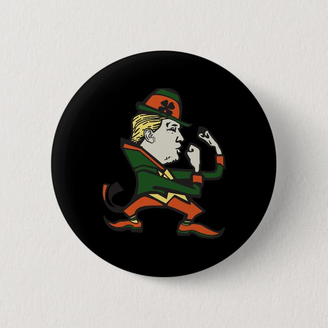 Badge Rond 5 Cm Trump St. Paddy's Funny Trump St Patrick's Day  (Devant)