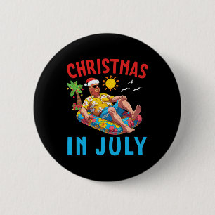 Badge Rond 5 Cm Trump sur un flotteur de piscine gonflable Joyeux