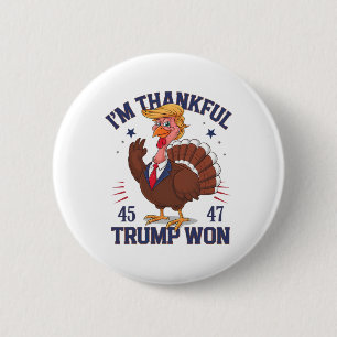 Badge Rond 5 Cm Trump Thanksgiving Je remercie Trump d'avoir gagné
