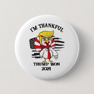 Badge Rond 5 Cm Trump Thanksgiving Je remercie Trump d'avoir gagné