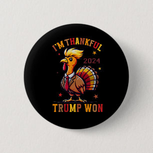 Badge Rond 5 Cm Trump Thanksgiving - Je suis heureux que Trump ait