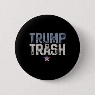 Badge Rond 5 Cm Trump Trash Garge 2024 Pour Trump Fière Mega Garge