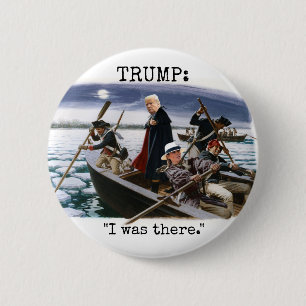 Badge Rond 5 Cm Trump traversant le Delaware