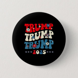 Badge Rond 5 Cm Trump Trump Trump 2025 Président Investiture 45 4