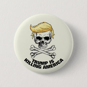 Badge Rond 5 Cm TRUMP tue l'AMÉRIQUE