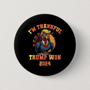 Badge Rond 5 Cm Trump Turquie Mème drôle Je suis heureux que Trump