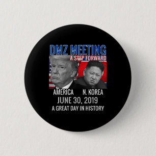 Badge Rond 5 Cm Trump Usa Jong Un N Corée Dmz Meetin