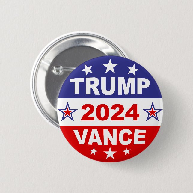 BADGE ROND 5 CM TRUMP VANCE 2024 (Devant & derrière)