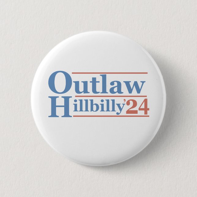 Badge Rond 5 Cm Trump Vance 2024 - Élection Hillbilly hors-la-loi (Devant)