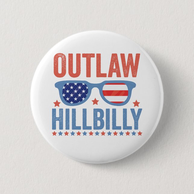 Badge Rond 5 Cm Trump Vance 2024 - Élection Hillbilly hors-la-loi (Devant)