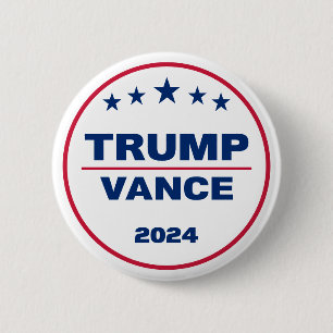 Badge Rond 5 Cm Trump Vance 2024 Reprendre l'Amérique aux élection
