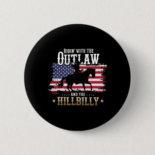 Badge Rond 5 Cm Trump Vance 2025 En Selle Avec Le Hillbilly Hors-l