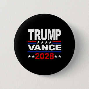 Badge Rond 5 Cm Trump Vance 2028 Président républicain du troisièm
