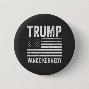 Badge Rond 5 Cm Trump Vance Kennedy Election 2024 - Drapeau améric