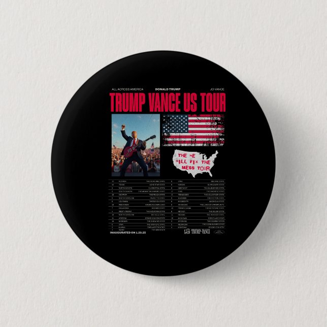 Badge Rond 5 Cm Trump Vance Us Tour (Devant)