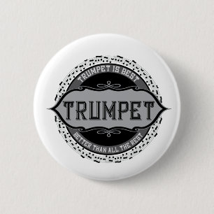 Badge Rond 5 Cm Trumpet Best Music Note Circle