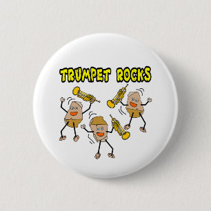 Badge Rond 5 Cm Trumpet Rocks